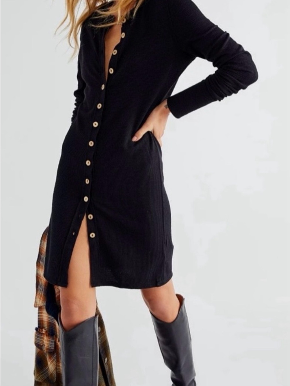 We The Free Gia Cardi Ribbed Cardigan Dress